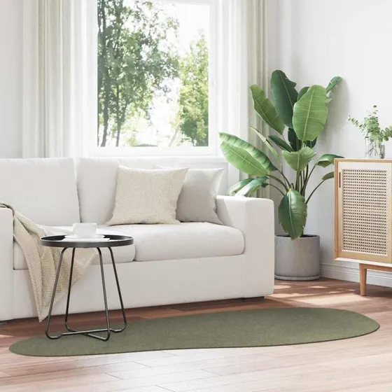 vidaXL HUARTE Skovgrøn 100 x 200 cm Polyester Tæppe