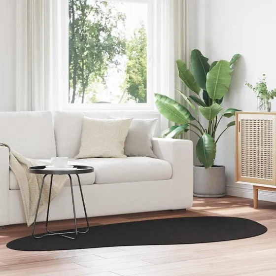 vidaXL HUARTE Sort 100x200 cm Polyester Tæppe