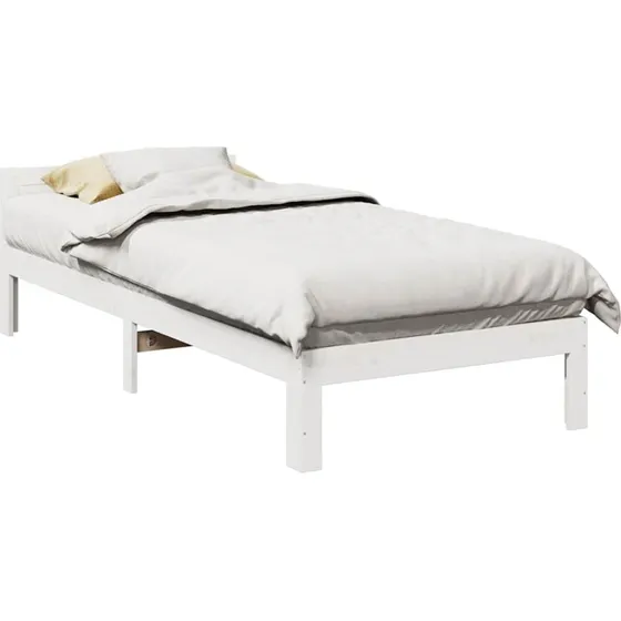 vidaXL Sengeramme 80x200 cm massivt fyrretræ hvid