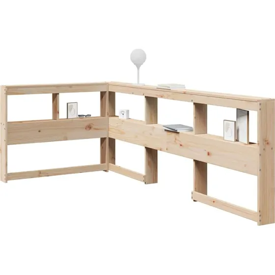 vidaXL L-Formet Bogreol Hovedgærde 80 cm Massivt Fyrretræ