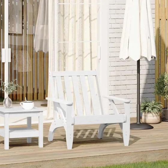 vidaXL Adirondack-havestol 75x77x77 cm hvid massivt fyrretræ