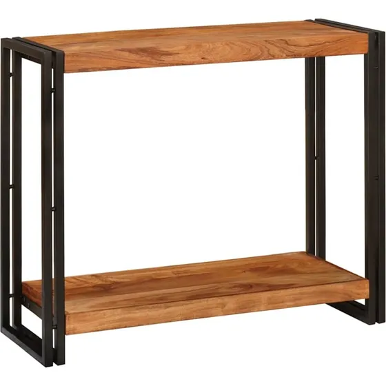 vidaXL Konsolbord med hylde, Brun, 90 x 33 x 75 cm, Massivt Akacietræ