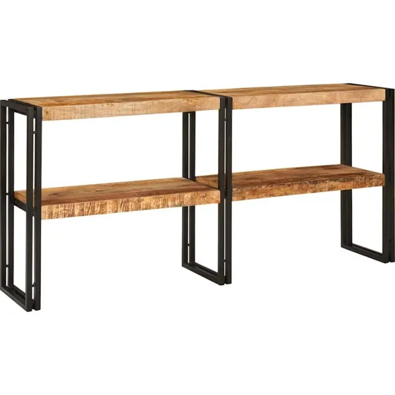 vidaXL Konsolbord med hylde Brun 160x33x75 cm, massivt mangotræ