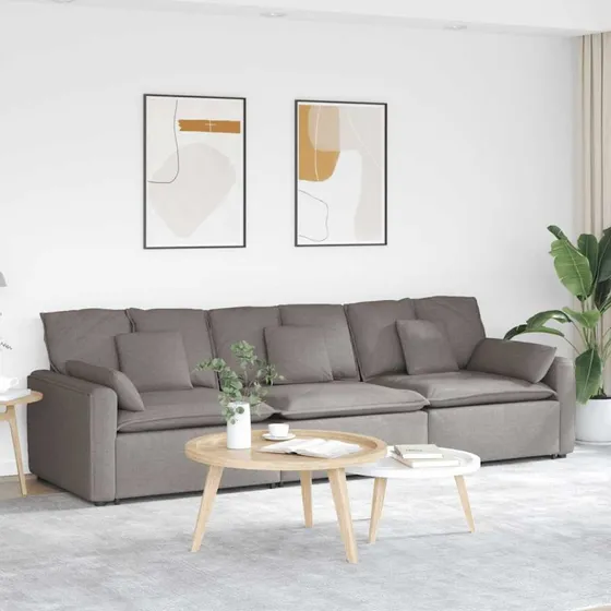 vidaXL modulsofa med hynder gråbrun