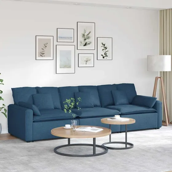 vidaXL modulsofa med hynder blå