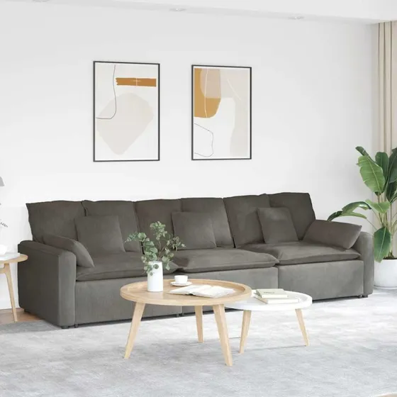 vidaXL modulsofa med hynder lysegrå