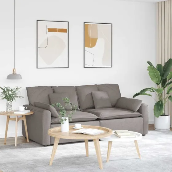 vidaXL modulsofa med hynder gråbrun