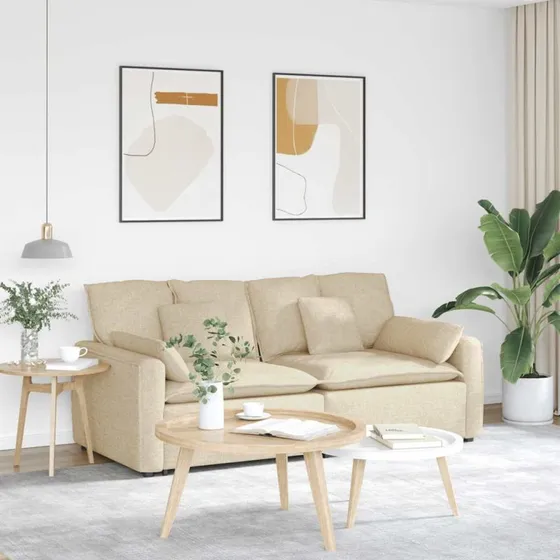 vidaXL modulsofa med hynder cremefarvet