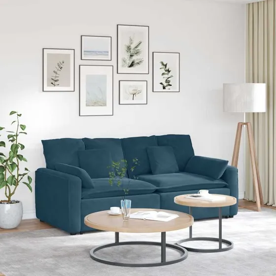vidaXL Modulsofa med Hynder, Blå