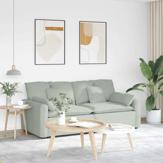 vidaXL Modulsofa med hynder, lysegrå