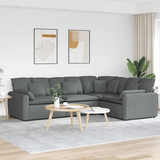 vidaXL modulsofa med hynder mørkegrå