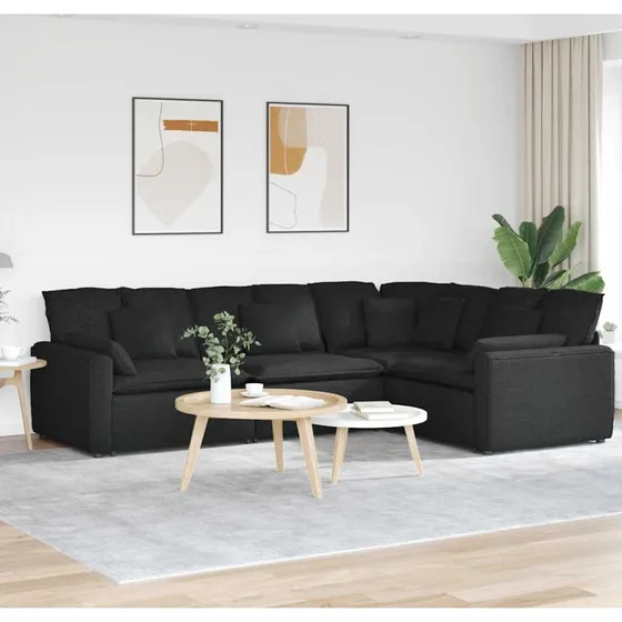 vidaXL Modulsofa med Hynder, Sort