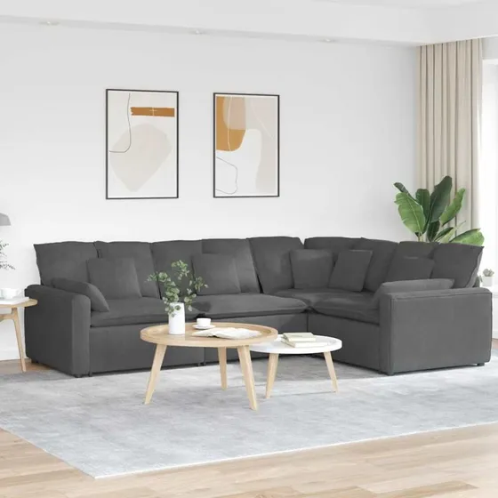vidaXL modulsofa med hynder mørkegrå