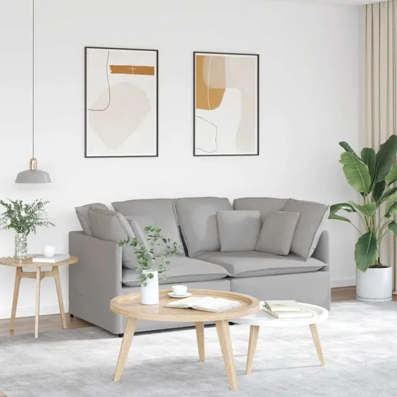 vidaXL Modulsofa med Hynder, Stof, Skygrå