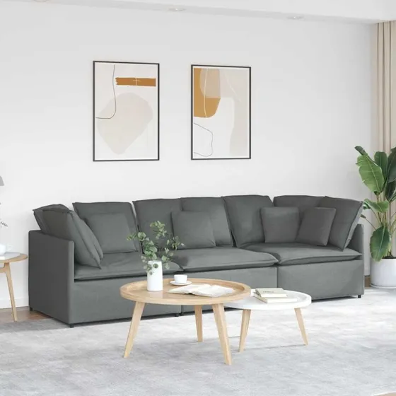 Modulsofa Med Hynder Stof - Sort