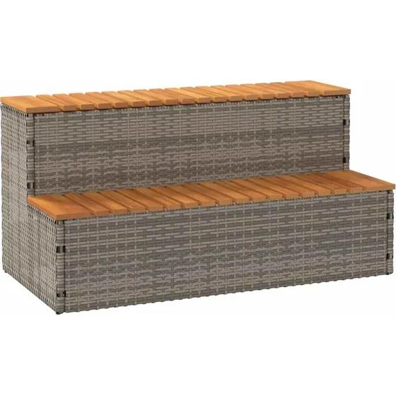 Spakant 100X50X50,5 cm Polyrattan & Akacietræ, Beige