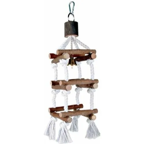 Klatretårn til fugle 34 cm i naturligt træ med bjælde