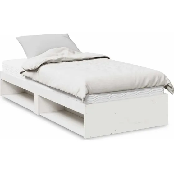 vidaXL Daybed med madras 80x200 cm, massivt fyrretræ, hvid