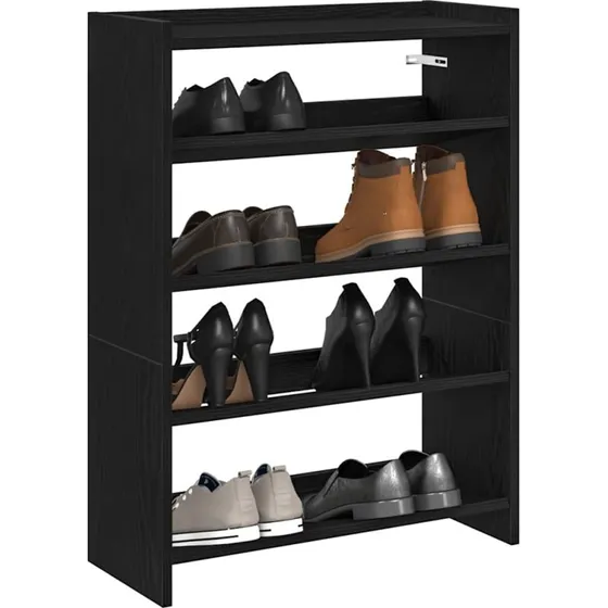 vidaXL Skostativ 60x25x81 cm Konstrueret Træ Sort