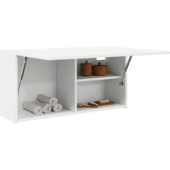 vidaXL Væghængt Badeværelsesskab 80x25x40 cm Hvid Konstrueret Træ
