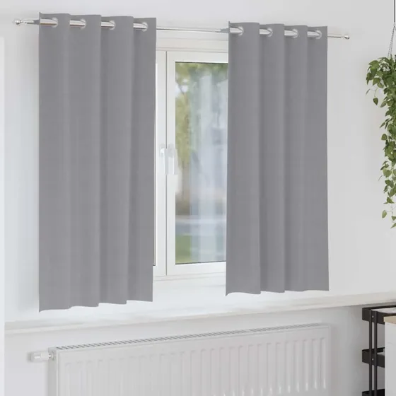 vidaXL Mørklægningsgardiner 2 stk Lysegrå 175 x 140 cm
