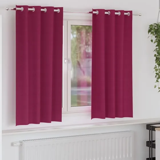 vidaXL Mørklægningsgardiner 2 stk Vinrød 175 x 140 cm