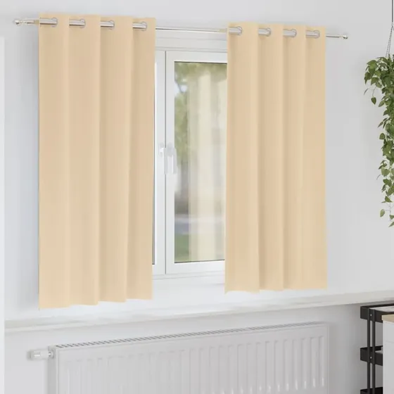 vidaXL Mørklægningsgardiner med Ringe 2 stk Creme 175 x 140 cm