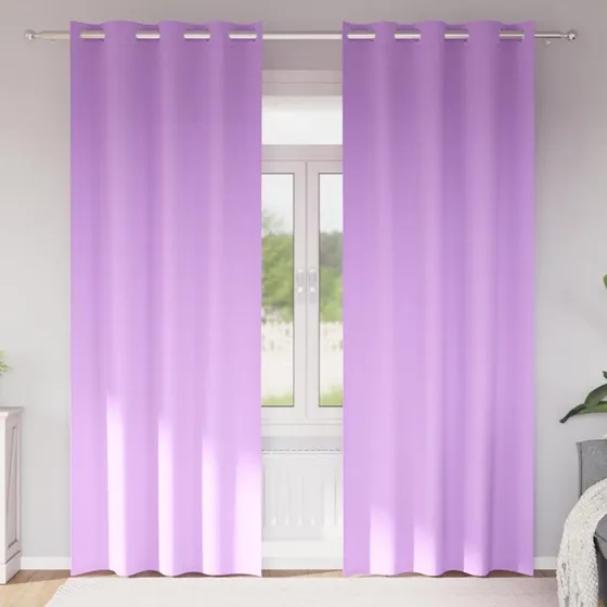 vidaXL Mørklægningsgardiner Lilla 225 x 140 cm med Ringe