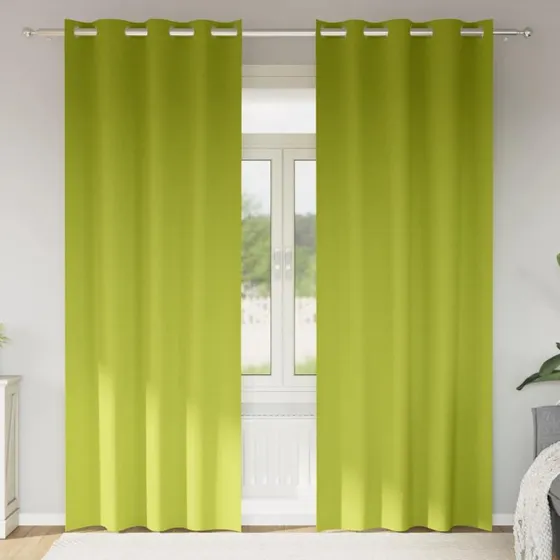 vidaXL Mørklægningsgardiner Grøn 260 x 140 cm med Ringe