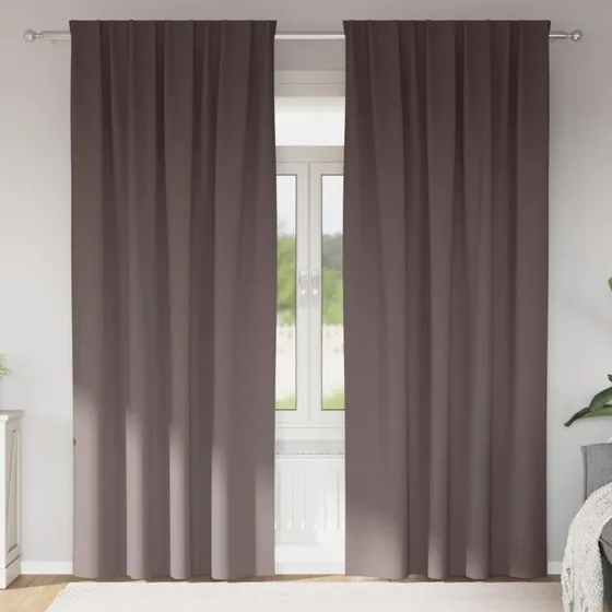 vidaXL Mørklægningsgardiner 260 x 140 cm Mørk Brun