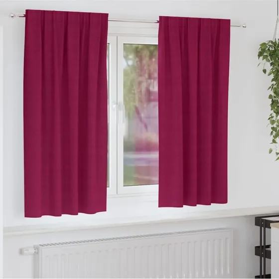 vidaXL Mørklægningsgardiner 2 stk Vinrød 175 x 140 cm