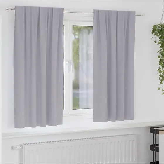 vidaXL Mørklægningsgardiner 2 stk Grå 175 x 140 cm