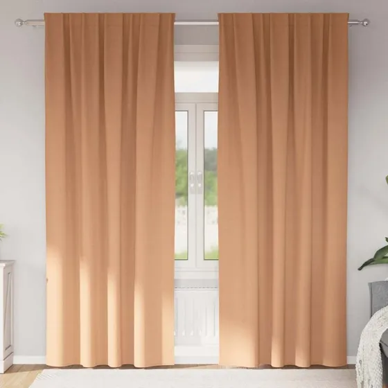 vidaXL Mørklægningsgardiner 225 x 140 cm Lys Brun