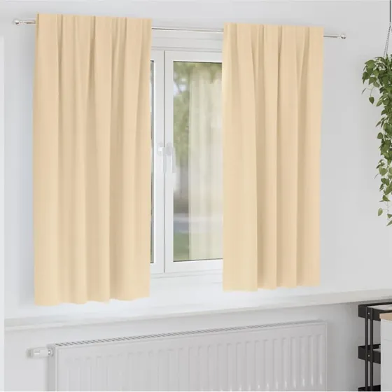vidaXL Mørklægningsgardiner Creme 175 x 140 cm, 2 stk