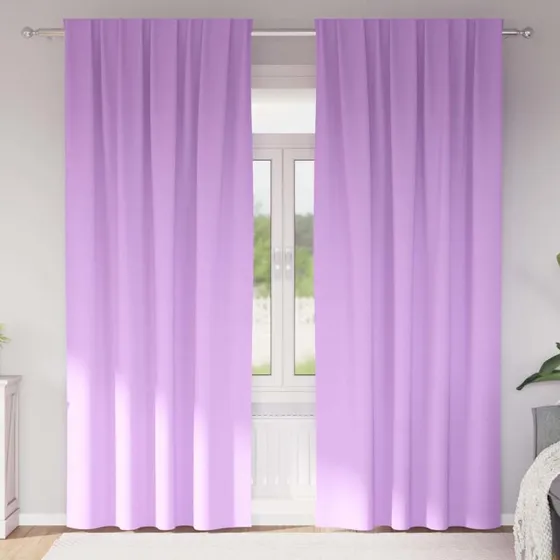 vidaXL Mørklægningsgardiner Lilla 225 x 140 cm, 2 stk