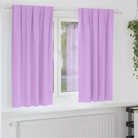 vidaXL Mørklægningsgardiner Lilla 175 x 140 cm 2 stk