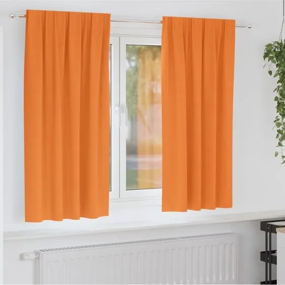 vidaXL Mørklægningsgardiner Orange 2 stk 175 x 140 cm