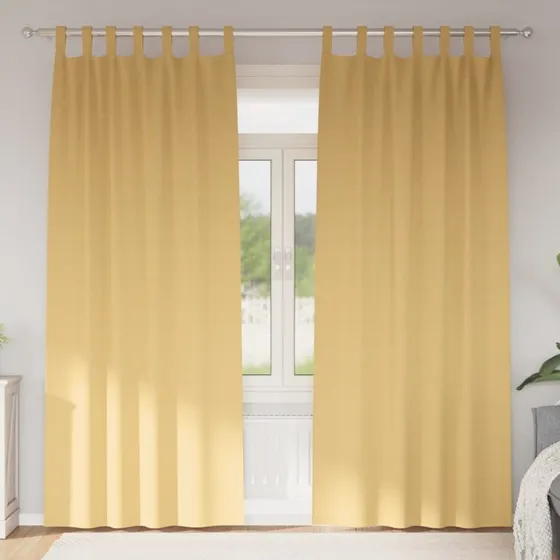 vidaXL Mørklægningsgardiner med Ringe 225 x 140 cm Beige