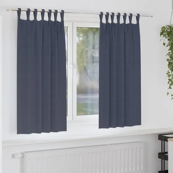 vidaXL Mørklægningsgardiner med Ringe 2 stk, Antracit 175 x 140 cm