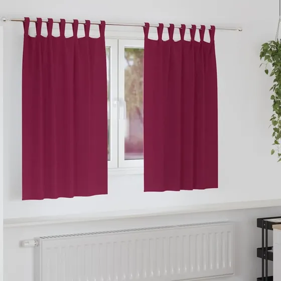 vidaXL Mørklægningsgardiner med Ring 2 stk Vinrød 140 x 140 cm