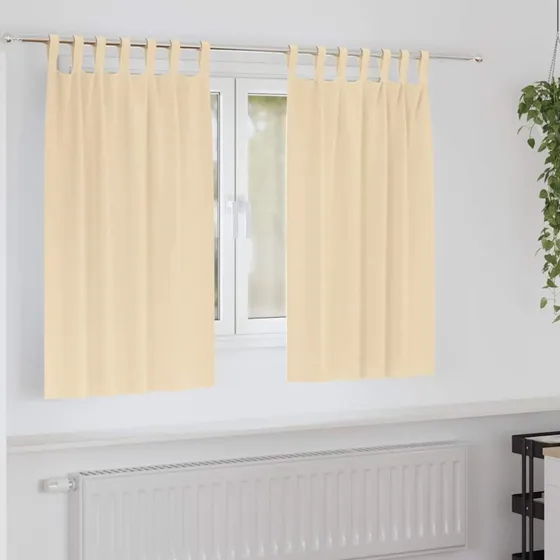 vidaXL Mørklægningsgardiner med Ringe 2 stk Creme 140x140 cm