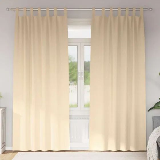 vidaXL Mørklægningsgardiner 260 x 140 cm Creme med Ringe
