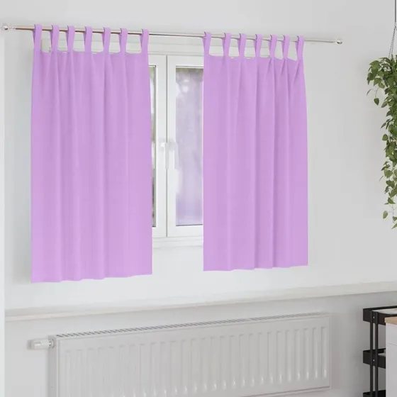 vidaXL Mørklægningsgardiner Lilla 140 x 140 cm med Ringe