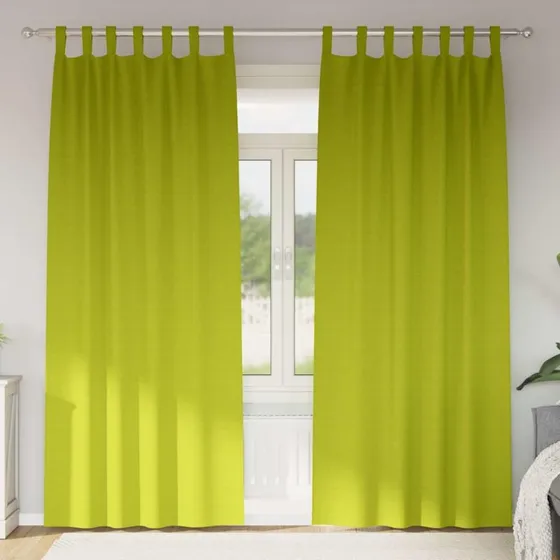 vidaXL Mørklægningsgardiner Grøn 225 x 140 cm, 2 stk