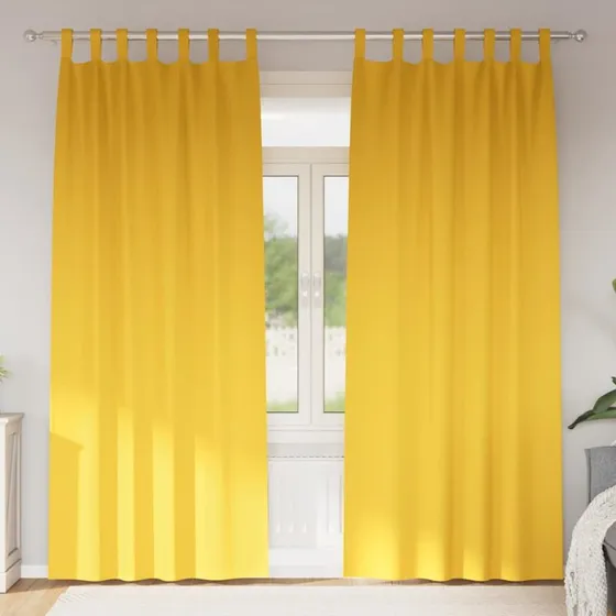 vidaXL Mørklægningsgardiner Sennepsgul 260 x 140 cm 2 stk