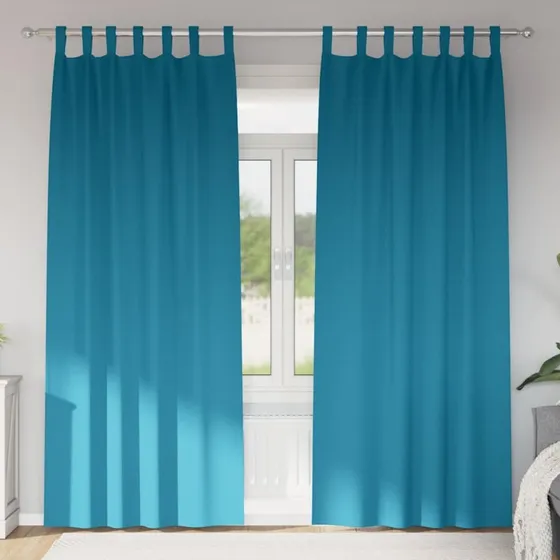 vidaXL Mørklægningsgardiner Turkis 225 x 140 cm med Ringe