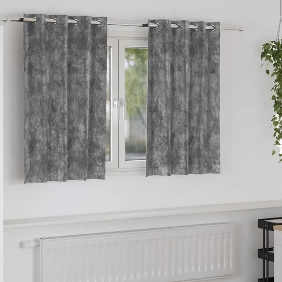 vidaXL Velour Gardiner 2 stk Grå 140 x 140 cm