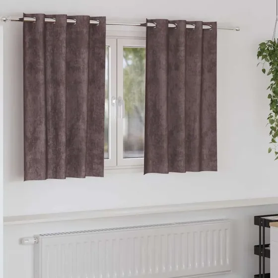 vidaXL Velour Gardiner 2 stk Brun 140 x 140 cm