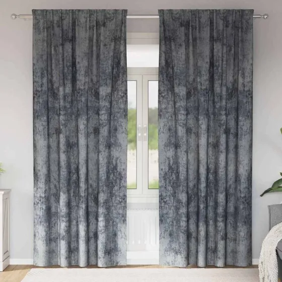 vidaXL Velour Gardiner 245 x 140 cm Sølvgrå 2 stk