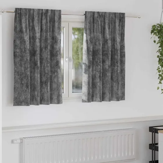 vidaXL Velour Gardiner 2 stk Grå 140 x 140 cm